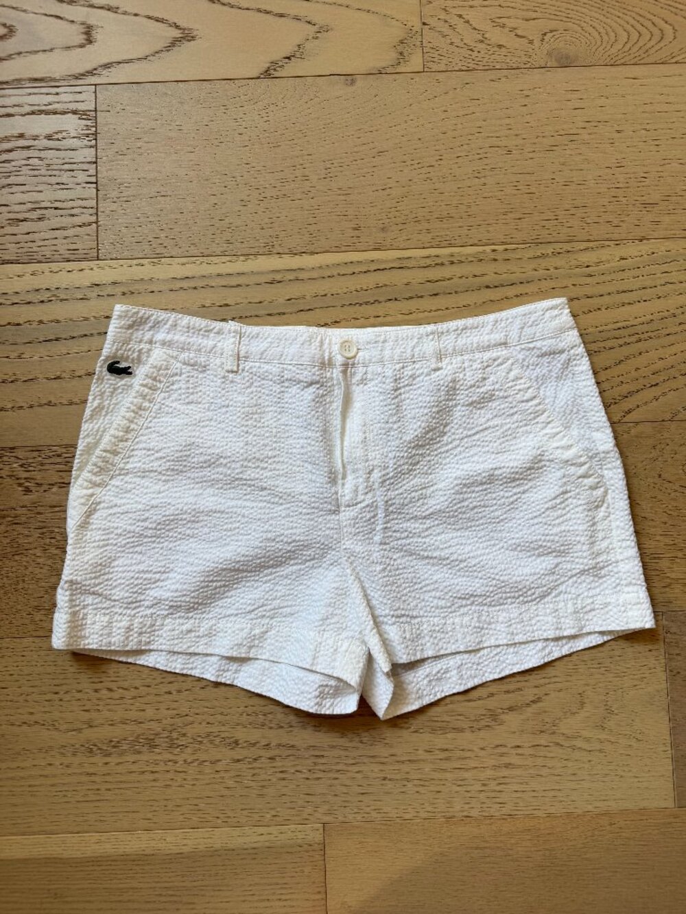 Lacoste White Seersucker Shorts, Like New, Size 8